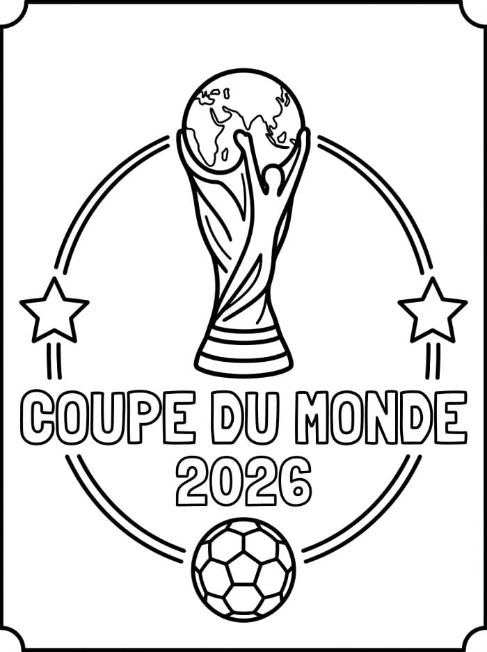 Coloriage Imprimable Gratuit Coupe du Monde 2026
