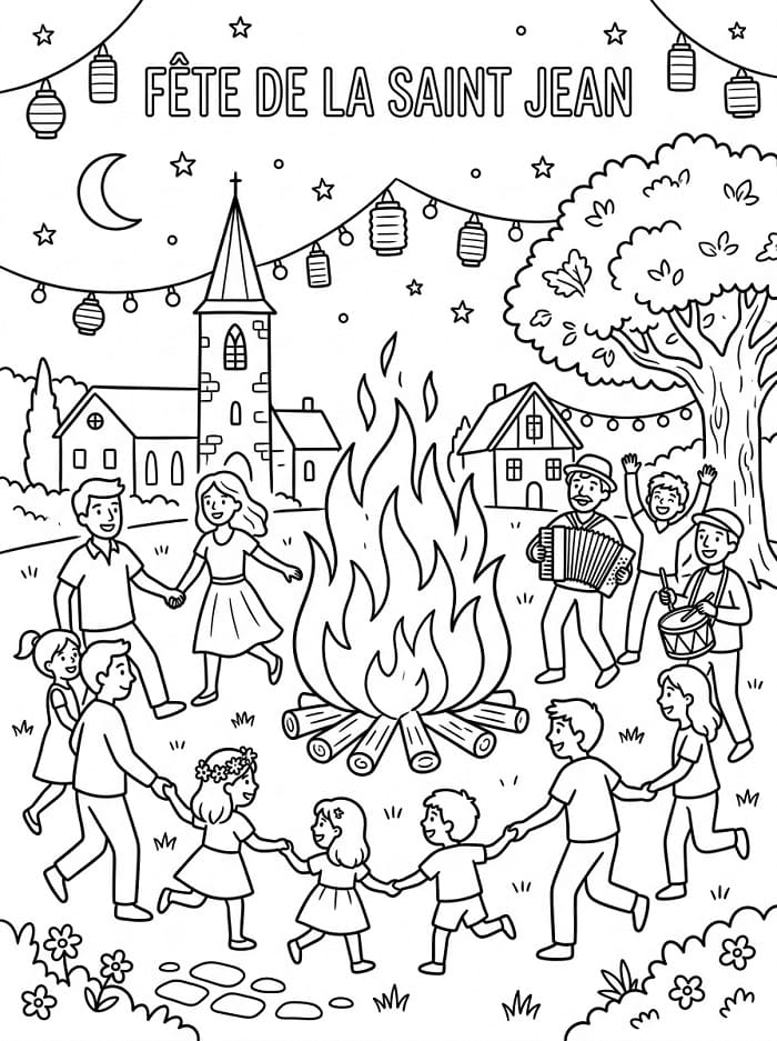 Coloriage 24 Juin Fête de la Saint Jean