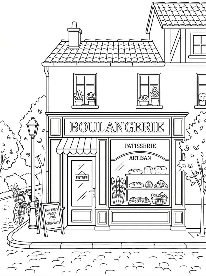 Coloriage Bonne boulangerie