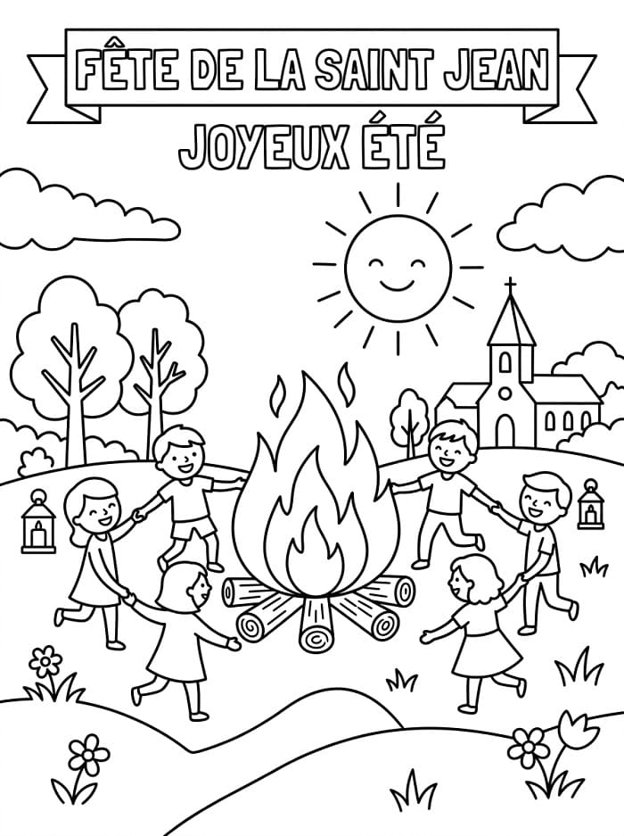 Coloriage Bonne fête de la Saint-Jean