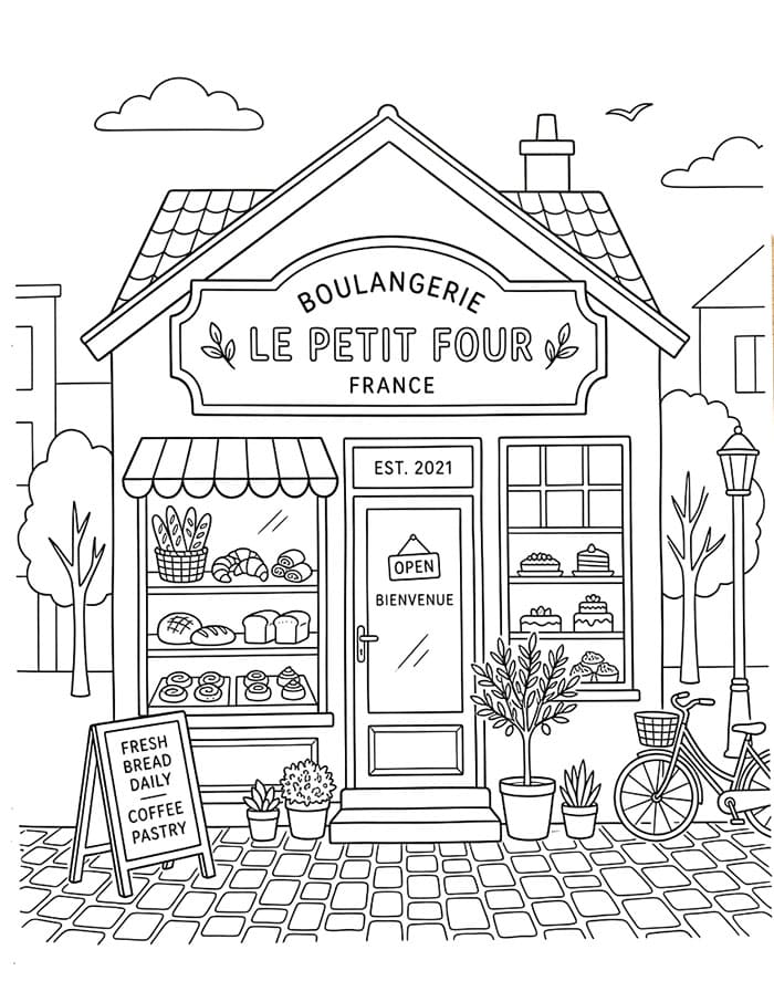 Coloriage Boulangerie classique