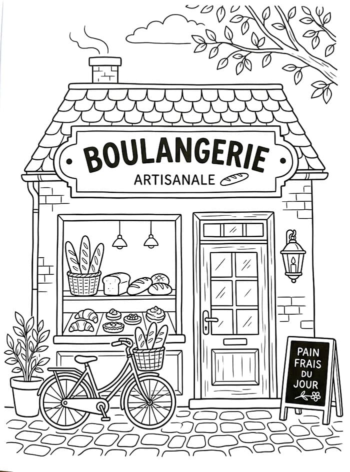 Coloriage Boulangerie Gratuit