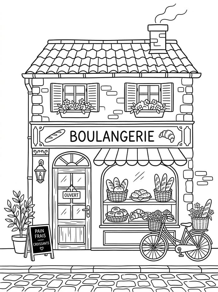 Coloriage Boulangerie Imprimable Gratuit Pour les Enfants