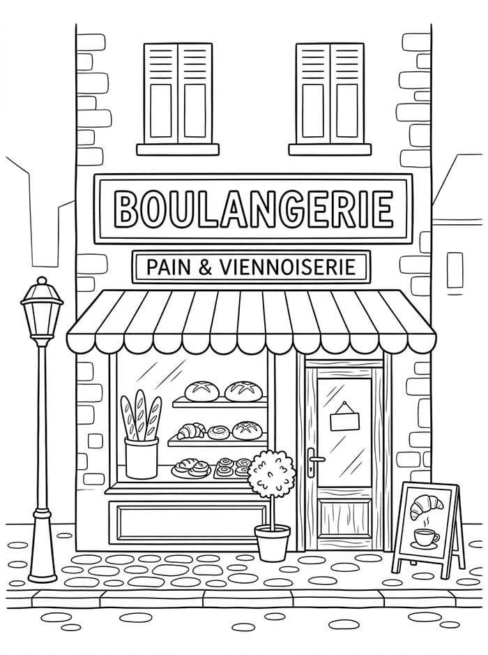 Coloriage Boulangerie Imprimable Pour les Enfants