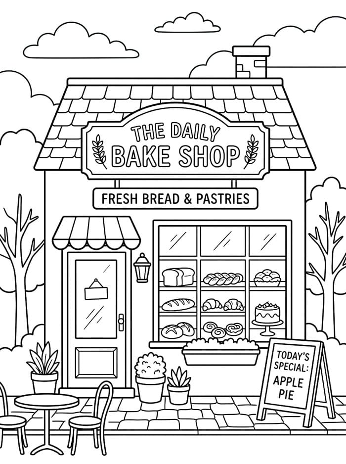 Coloriage Boulangerie Pour Enfants