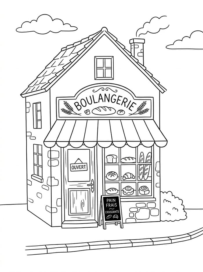 Coloriage Boulangerie Pour les Enfants