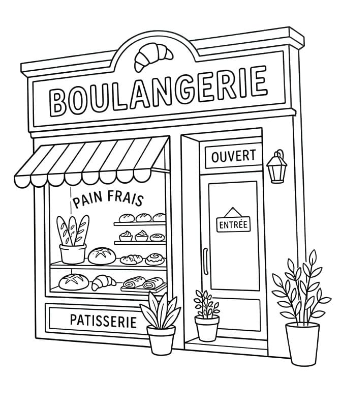 Coloriage Boulangerie simple