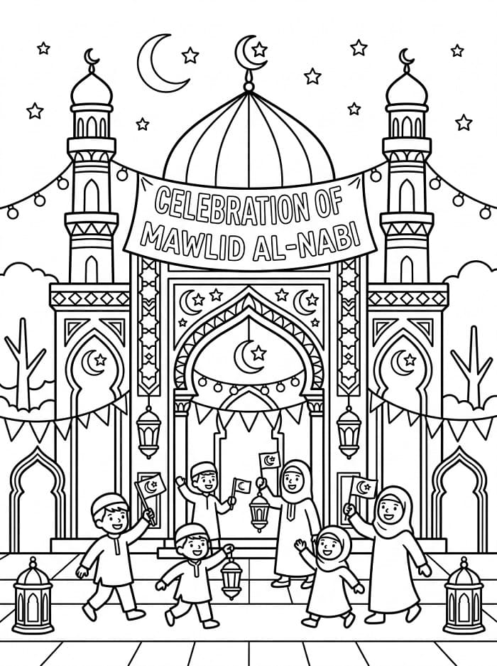 Coloriage Célébration de Mawlid