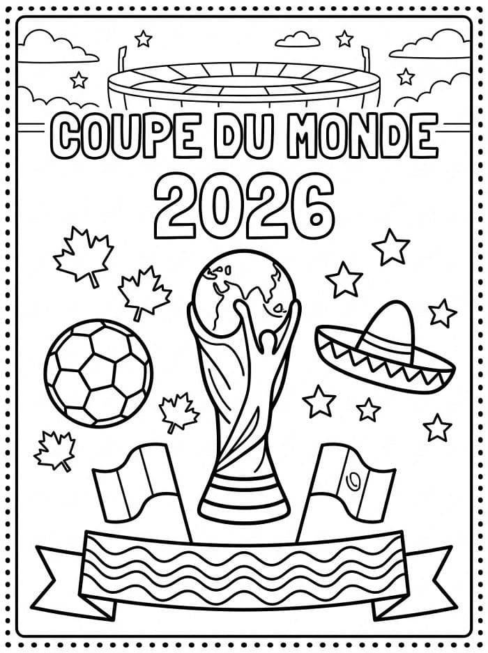 Coloriage Coupe du Monde 2026 Gratuit Pour les Enfants