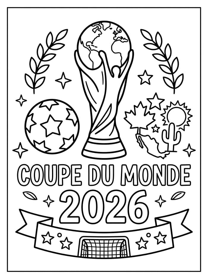 Coloriage Coupe du Monde 2026 Gratuit