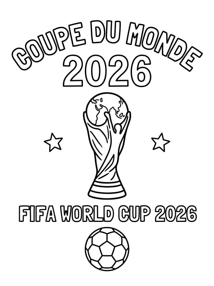 Coloriage Coupe du Monde 2026 Imprimable Gratuit Pour les Enfants