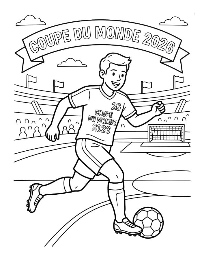 Coloriage Coupe du Monde 2026 Imprimable Pour les Enfants