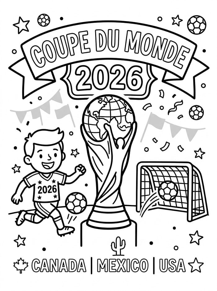Coloriage Coupe du Monde 2026 Imprimable