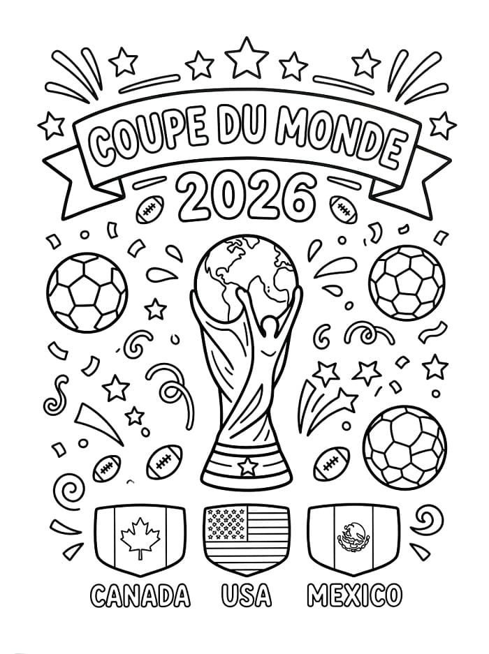 Coloriage Coupe du monde de football 2026