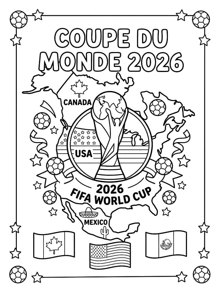 Coloriage Dessin de Coupe du Monde 2026
