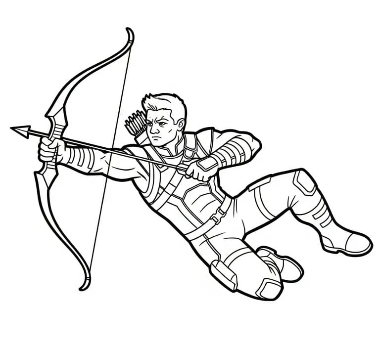 Coloriage Dessin de Hawkeye Gratuit