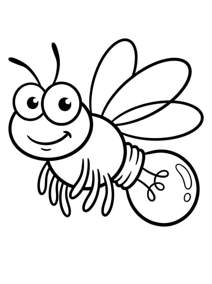 Coloriage Dessin de Luciole Gratuit