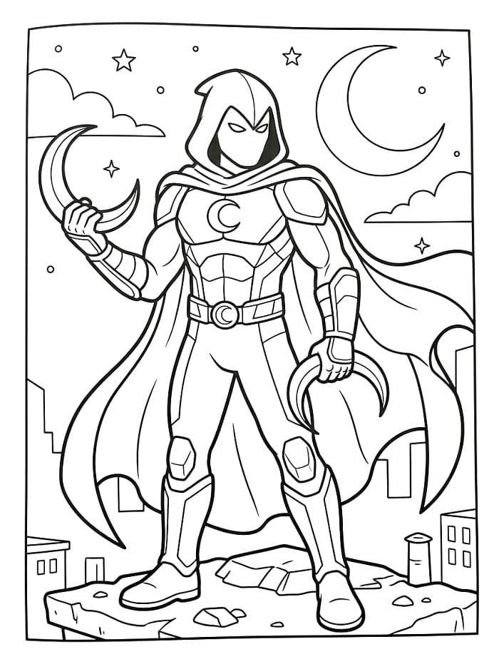 Coloriage Dessin de Moon Knight