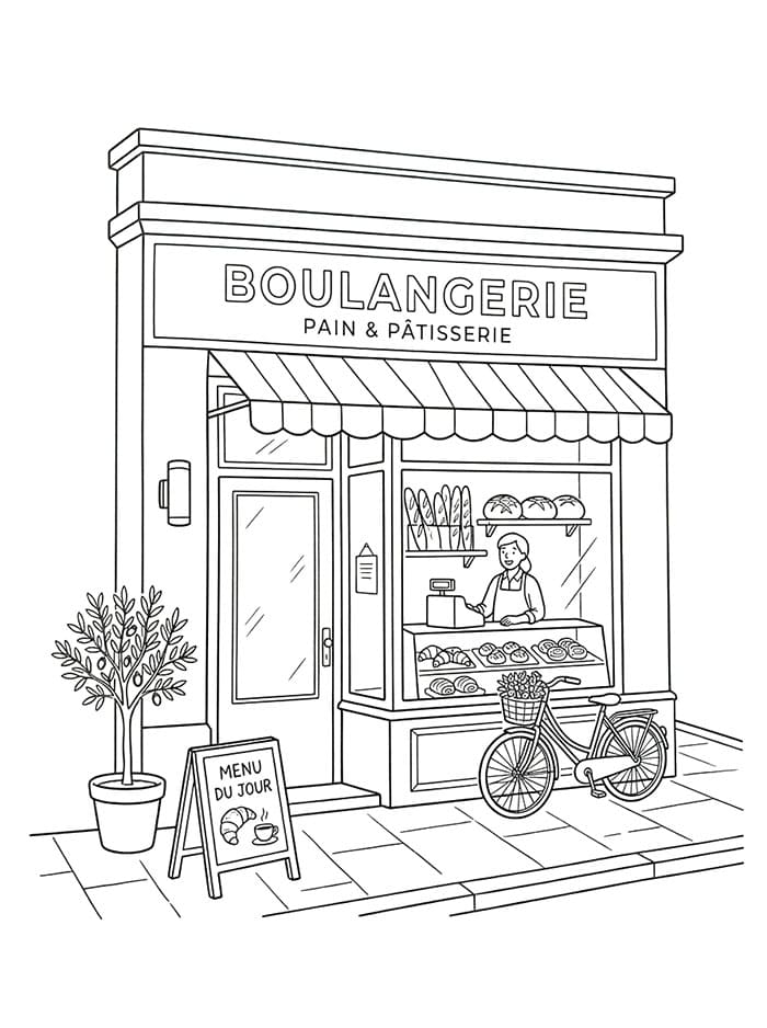 Coloriage Dessin Gratuit de Boulangerie