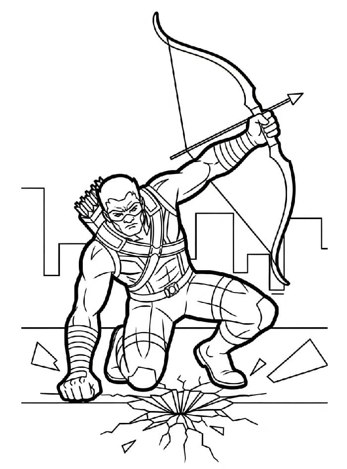 Coloriage Dessin Gratuit de Hawkeye