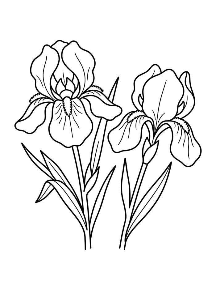 Coloriage Deux iris