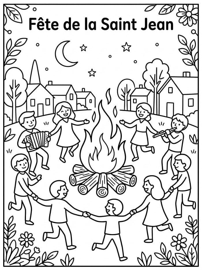 Coloriage Fête de la Saint Jean Imprimable Gratuit