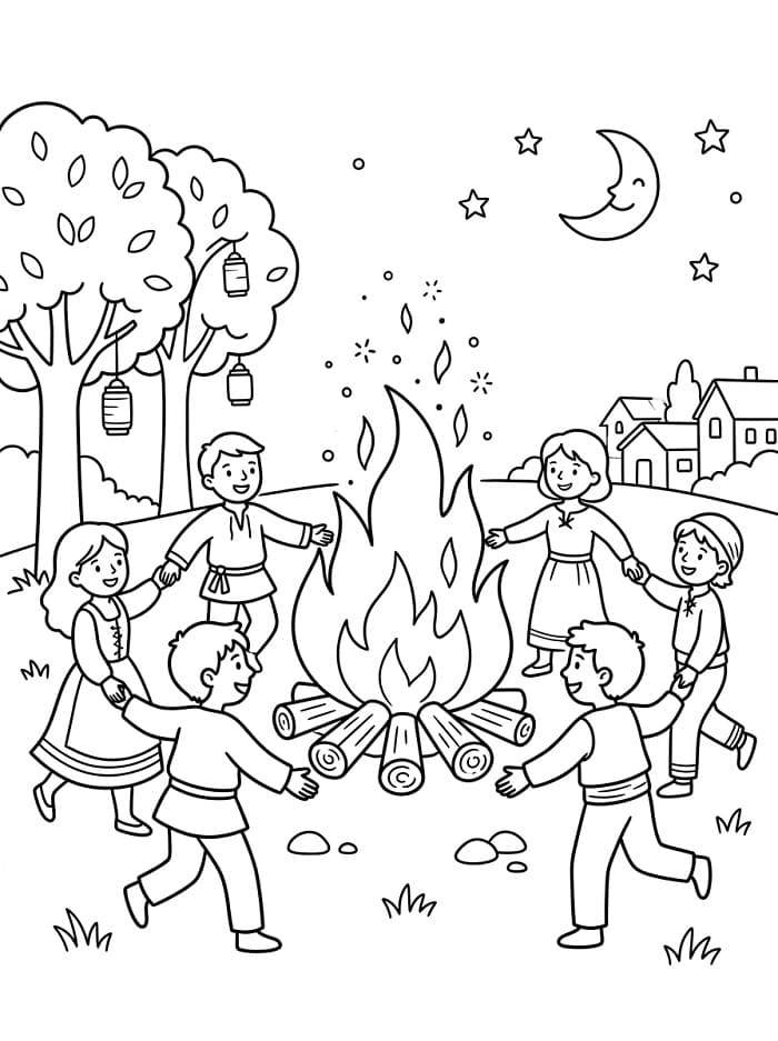 Coloriage Fête de la Saint Jean Imprimable