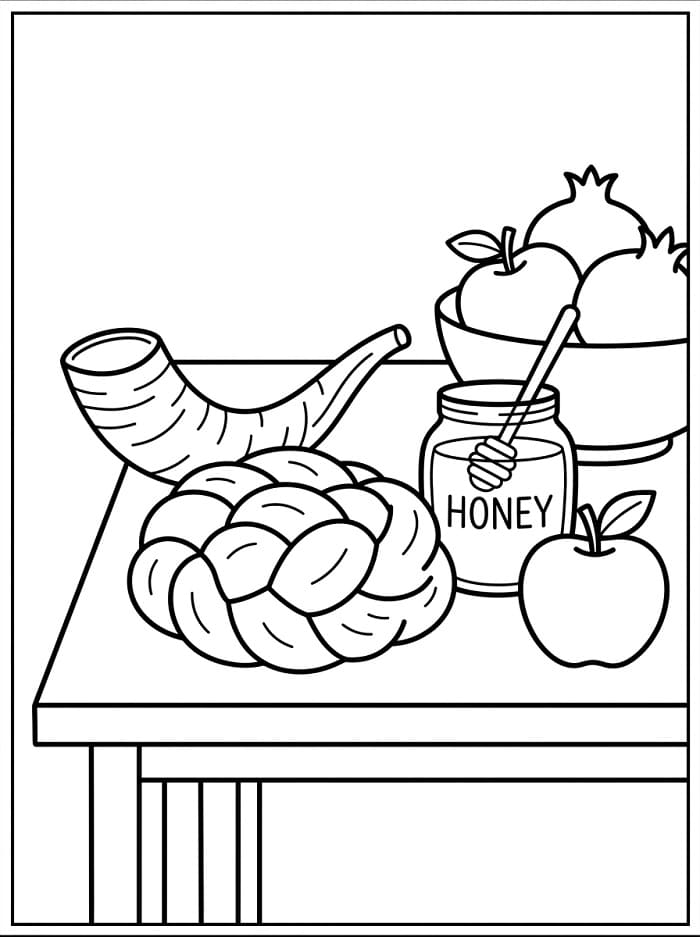 Coloriage Fête de Roch Hachana