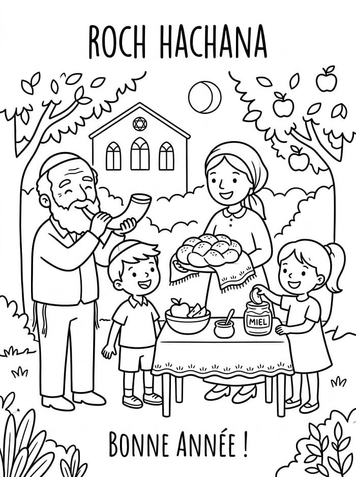 Coloriage Fête Roch Hachana