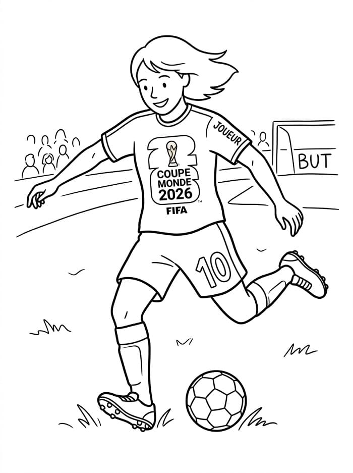 Coloriage Footballeur Coupe du Monde 2026