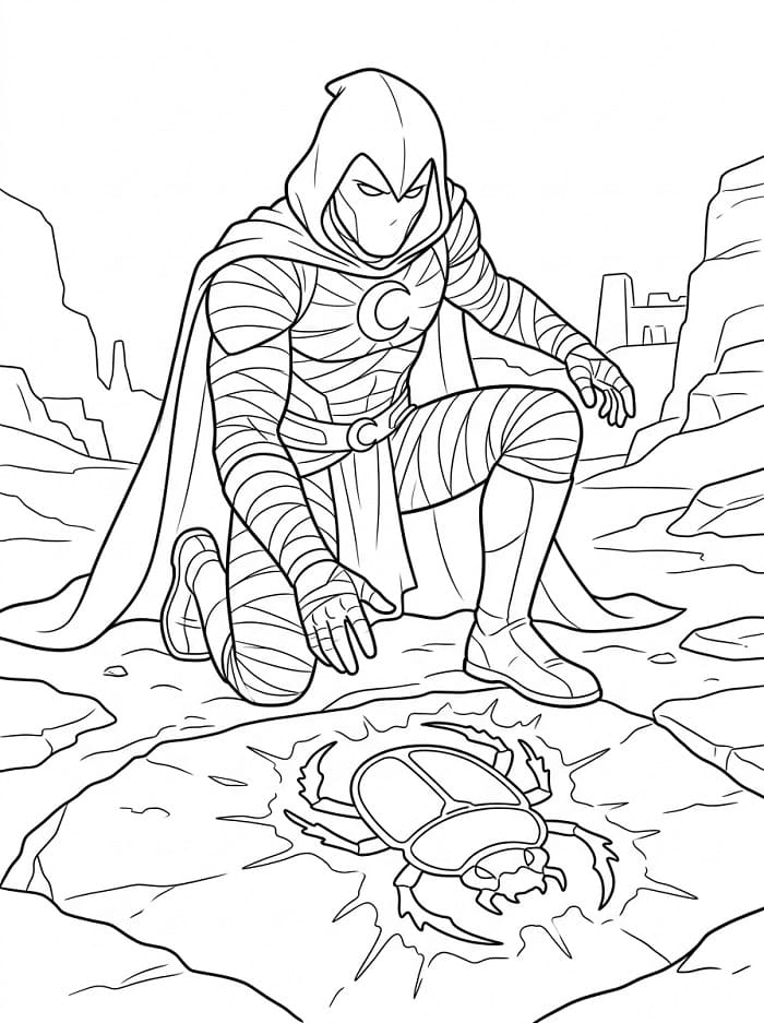 Coloriage Gratuit Moon Knight