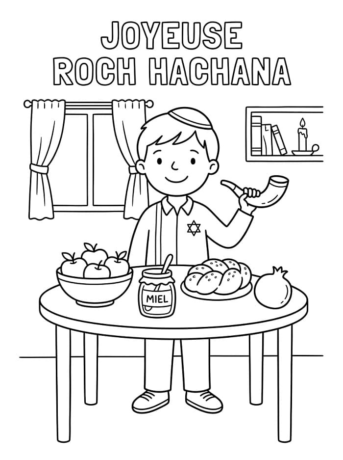 Coloriage Roch Hachana