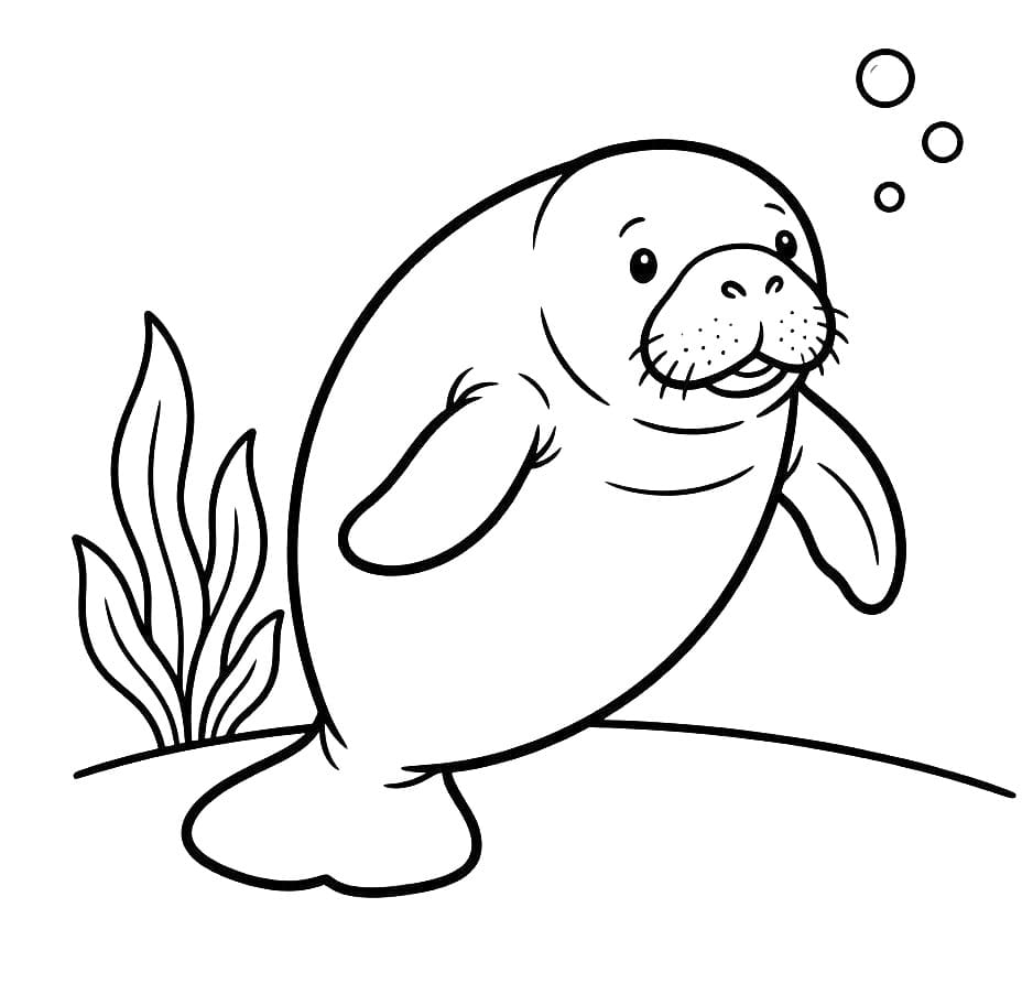 Coloriage Gros lamantin