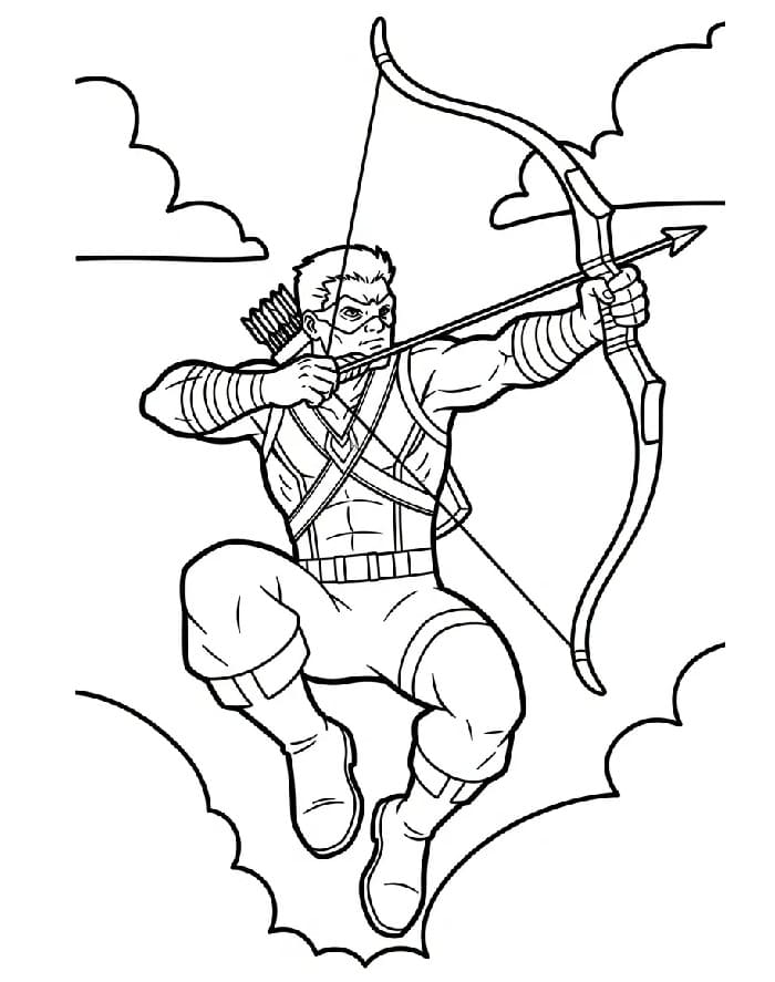 Coloriage Hawkeye dans Marvel