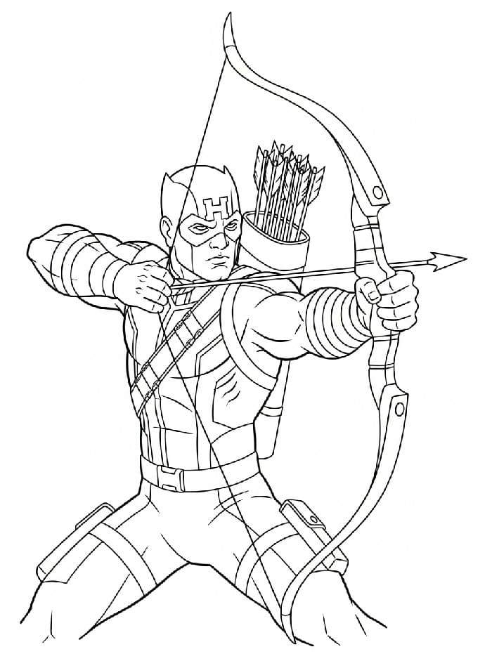 Coloriage Hawkeye Gratuit Pour les Enfants