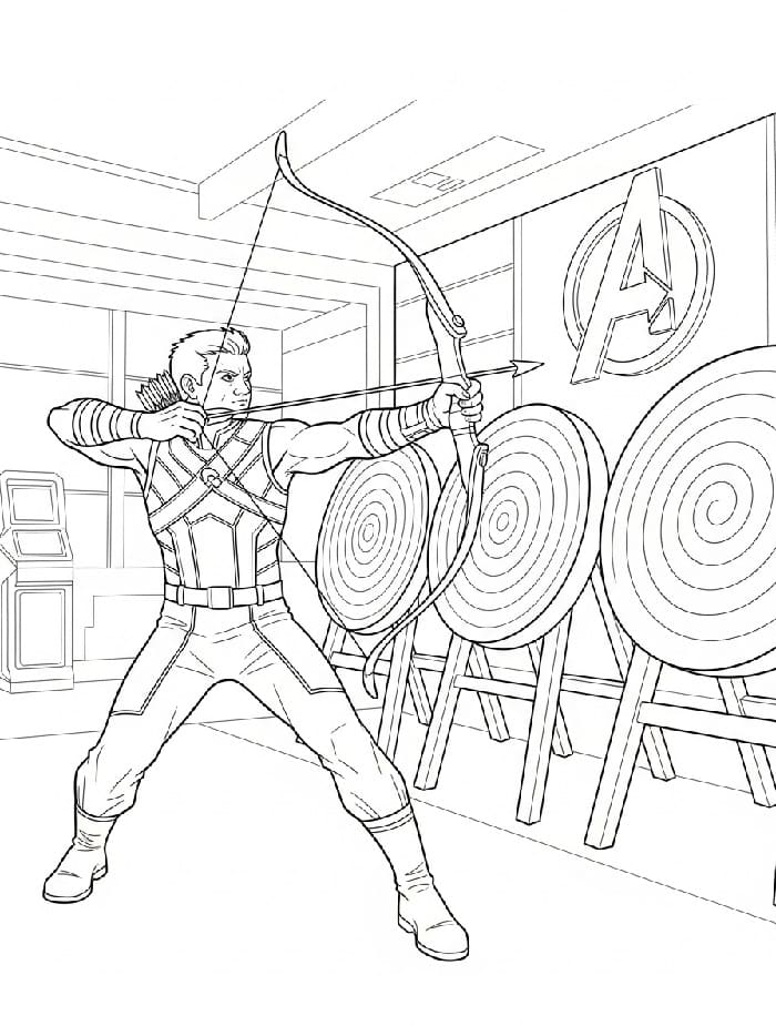 Coloriage Hawkeye Gratuit
