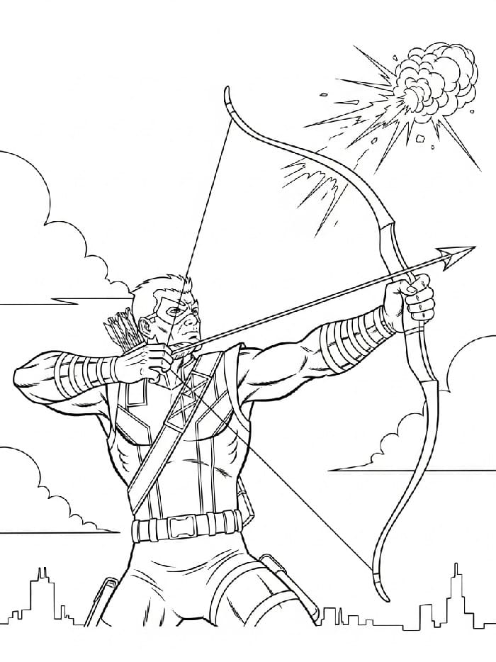 Coloriage Hawkeye Imprimable Gratuit