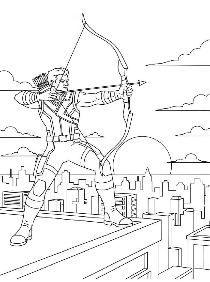 Coloriage Hawkeye Imprimable