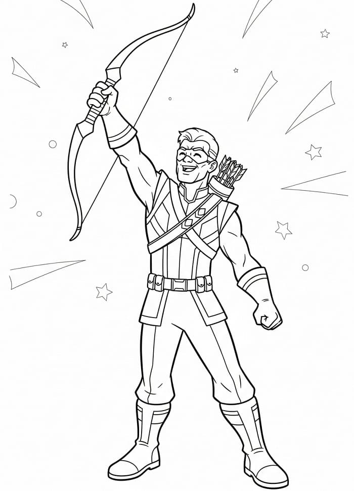 Coloriage Hawkeye Pour Enfants