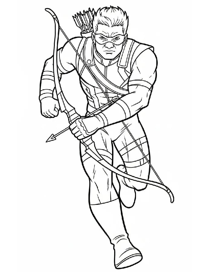 Coloriage Hawkeye Super-héros Marvel