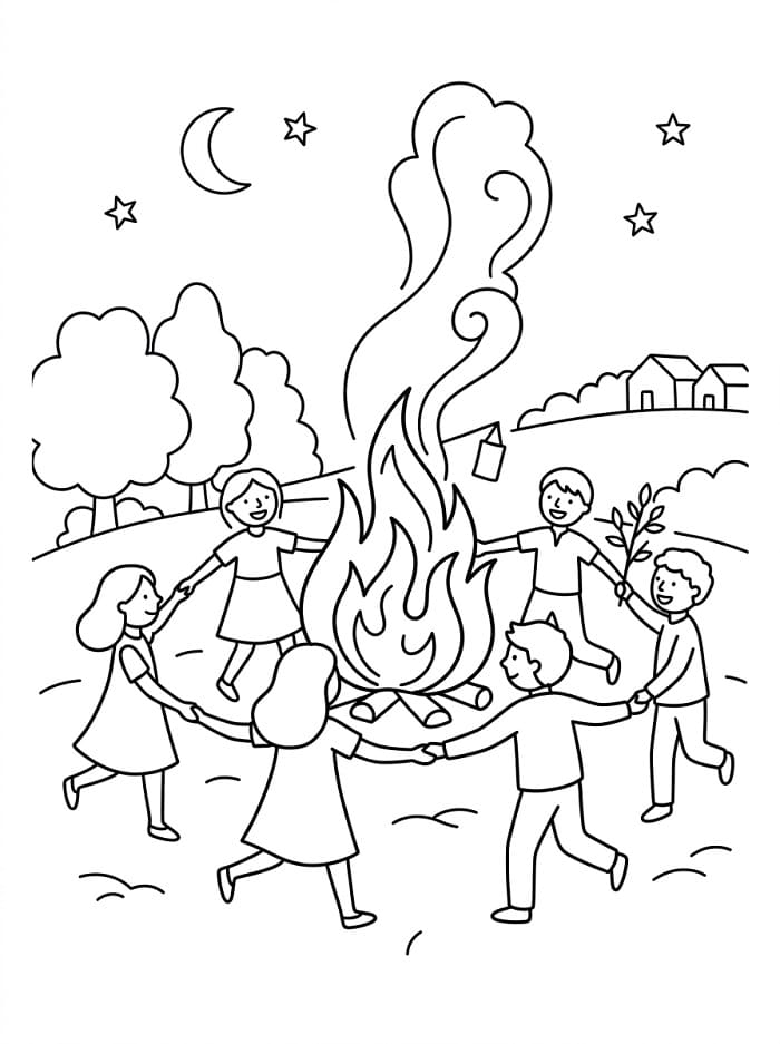 Coloriage Imprimable Gratuit Fête de la Saint Jean