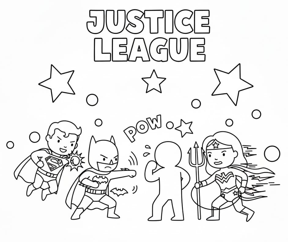 Coloriage Imprimable Justice League Pour les Enfants