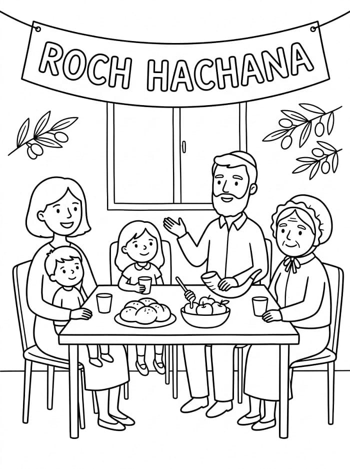 Coloriage Imprimable Roch Hachana Pour les Enfants