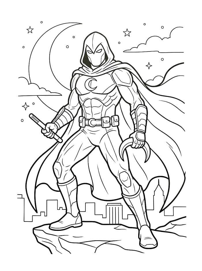 Coloriage Incroyable Moon Knight