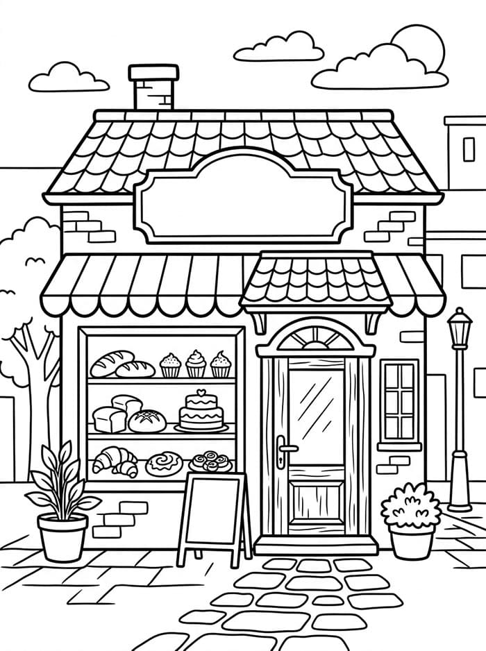 Coloriage Jolie boulangerie
