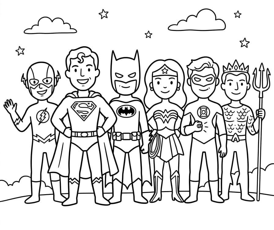 Coloriage Justice League Mignons