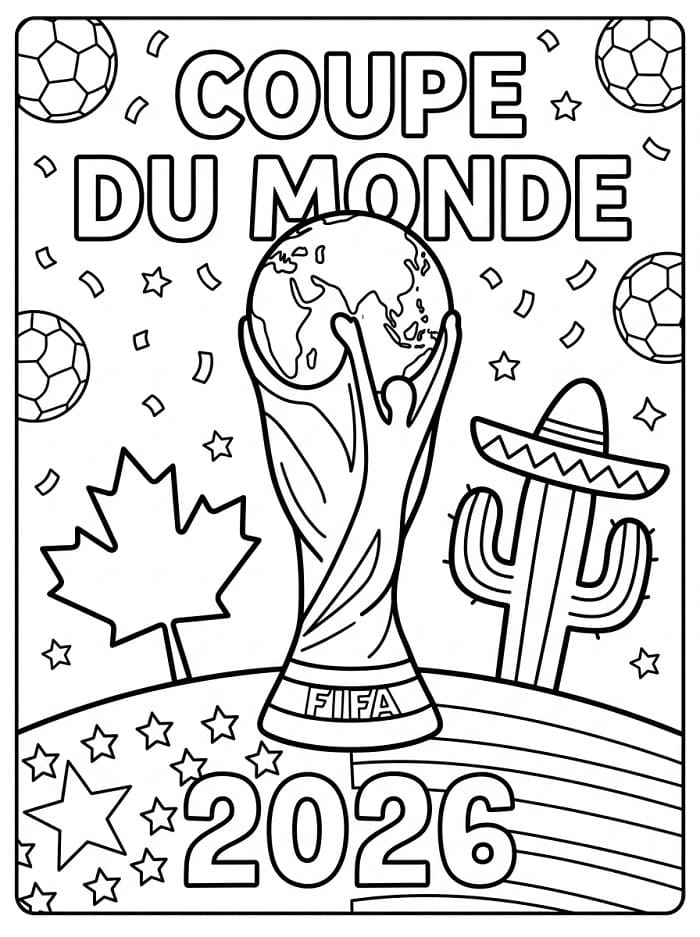 Coloriage La Coupe du monde 2026