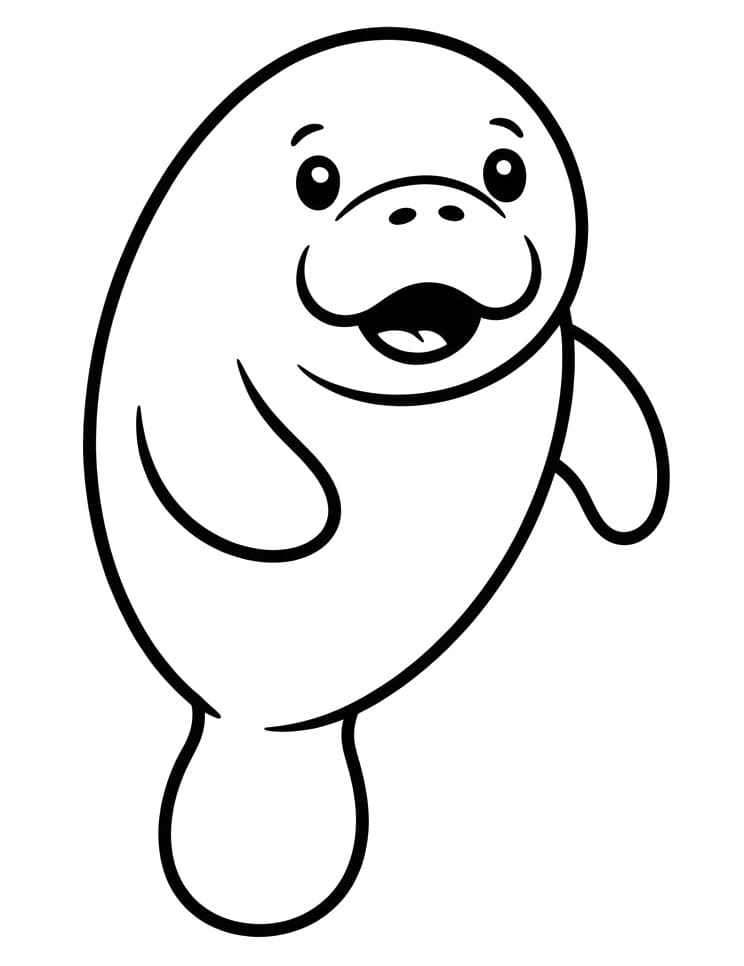 Coloriage Lamantin Imprimable
