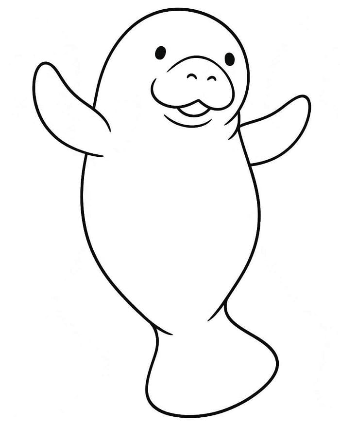 Coloriage Lamantin simple