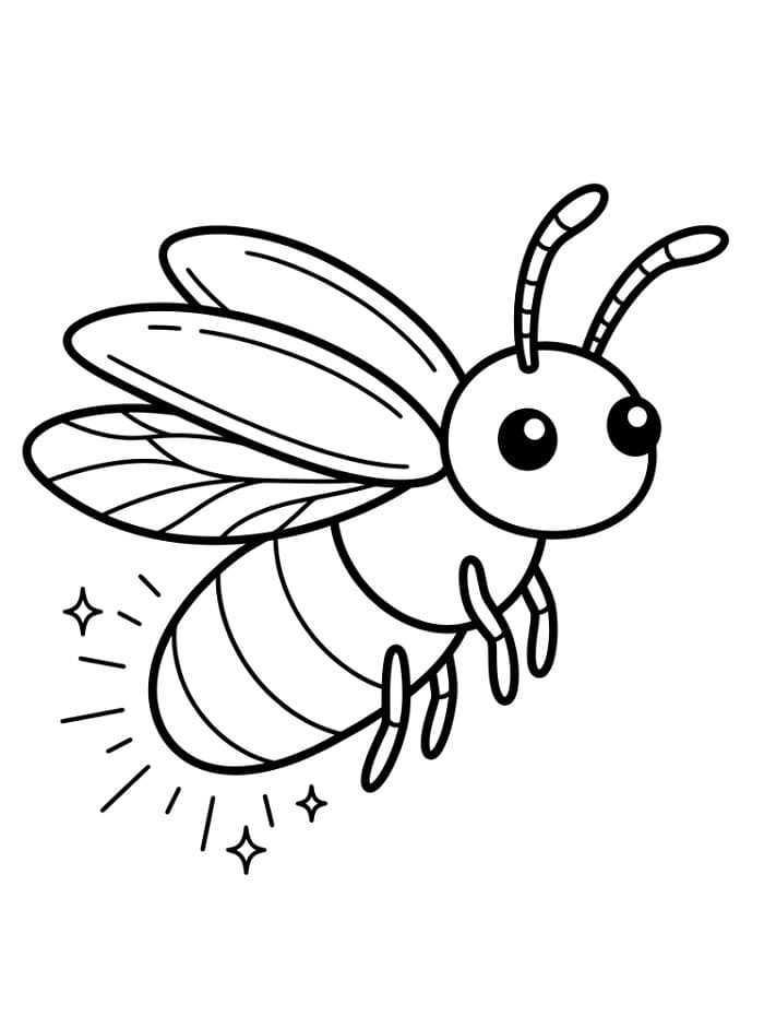 Coloriage Luciole Imprimable Gratuit Pour les Enfants